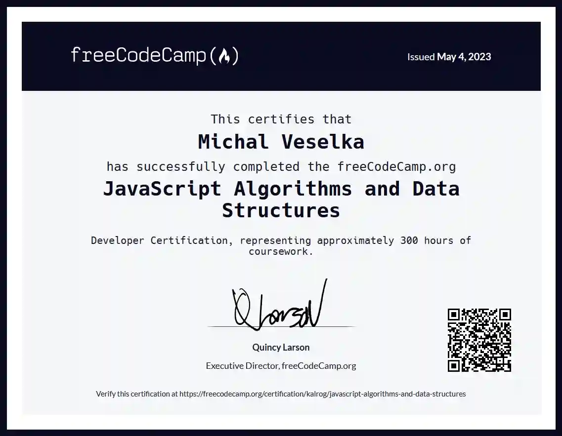JS Algorithms and Data Structures certificate