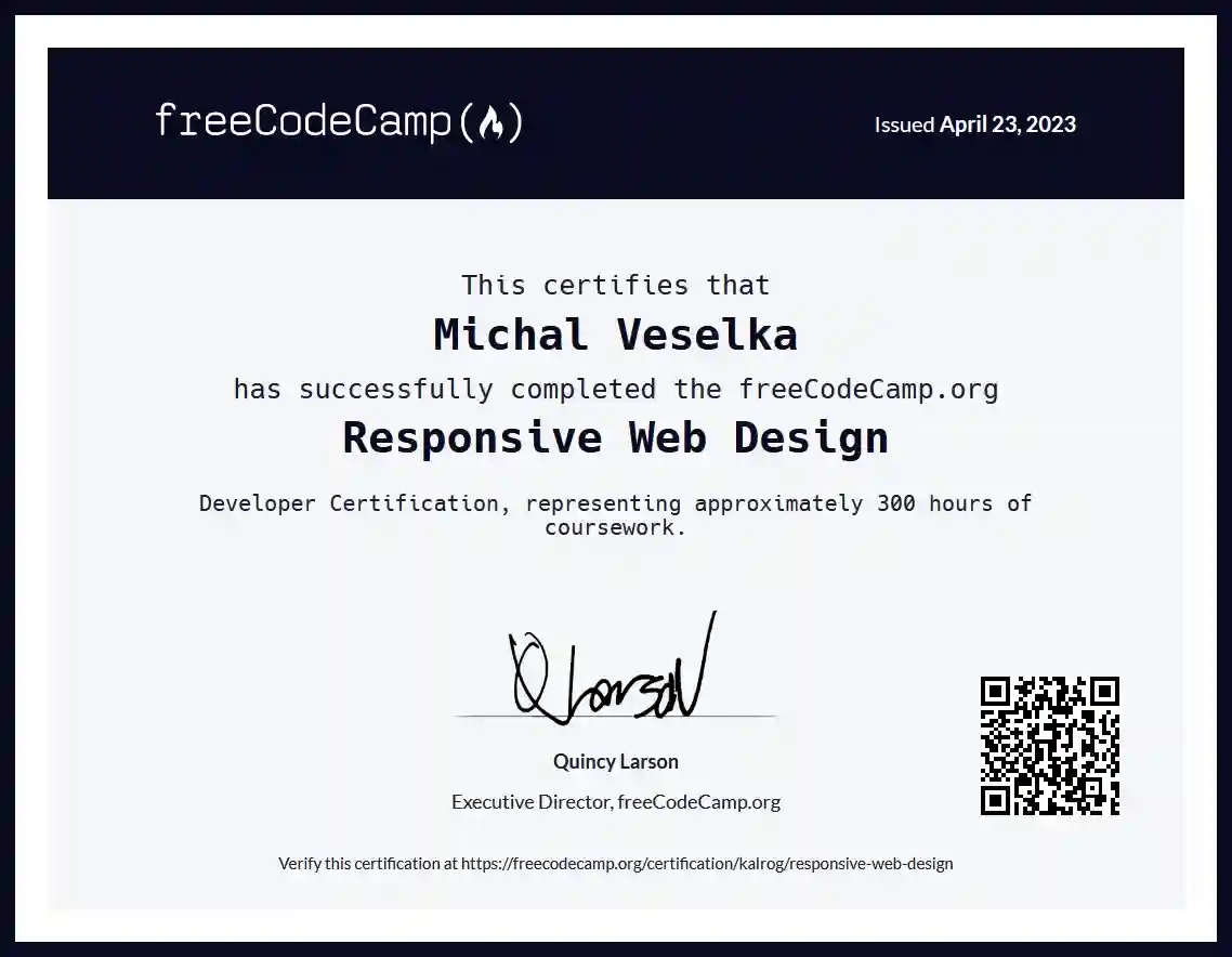 Responsive Web Design certificate