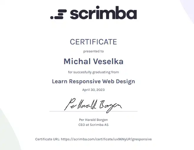 Learn Responsive Web Design certificate